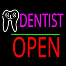 Dentist Logo Block Open Green Line Handmade Art Neon Sign