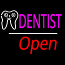 Dentist Logo Open White Line Handmade Art Neon Sign