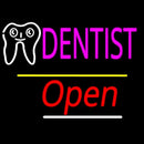 Dentist Logo Open Yellow Line Handmade Art Neon Sign