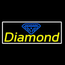 Diamond Yellow White Border Handmade Art Neon Sign