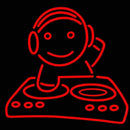 Dj Playing Handmade Art Neon Sign