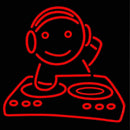 Dj Playing Handmade Art Neon Sign
