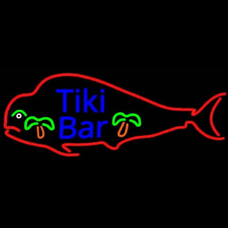 Dolphin Tiki Bar Real Neon Glass Tube Handmade Art Neon Sign