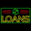 Double Stroke Loans With Dollar Logo And Border And Lines Handmade Art Neon Sign