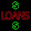 Double Stroke Loans With Dollar Logo Handmade Art Neon Sign