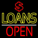 Double Stroke Loans With Dollar Logo Open Handmade Art Neon Sign