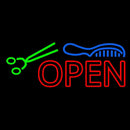 Double Stroke Open With Scissor And Comb Handmade Art Neon Sign