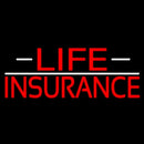 Double Stroke Red Life Insurance With White Lines Handmade Art Neon Sign