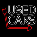 Double Stroke Used Cars Red Arrow Handmade Art Neon Sign