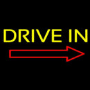 Drive In With Red Arrow Handmade Art Neon Sign