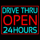 Drive Thru Red Open 24 Hours Handmade Art Neon Sign