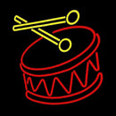 Drum Stick Logo Handmade Art Neon Sign