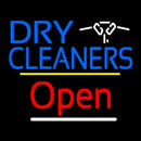 Dry Cleaners Logo Open Yellow Line Handmade Art Neon Sign