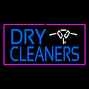 Dry Cleaners Logo Rectangle Pink Handmade Art Neon Sign