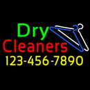 Dry Cleaners With Phone Number Logo Handmade Art Neon Sign