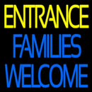 Entrance Families Welcome Handmade Art Neon Sign