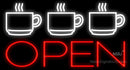 Espresso Cups Open Neon Sign