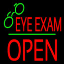 Eye Exams Block Open Green Line Handmade Art Neon Sign