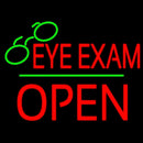 Eye Exams Block Open Green Line Handmade Art Neon Sign