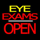 Eye Exams Block Open White Line Handmade Art Neon Sign
