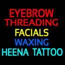 Eyebrow Threading Facials Waxing Handmade Art Neon Sign