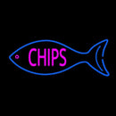 Fish Logo Chips Handmade Art Neon Sign