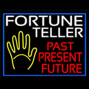 Fortune Teller Past Present Future Blue Border Handmade Art Neon Sign
