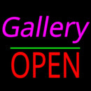 Gallery Block Open Green Line Handmade Art Neon Sign