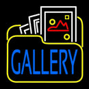 Gallery Icon With Blue Gallery Handmade Art Neon Sign