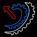 Gear Arrow Handmade Art Neon Sign