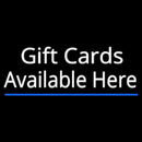 Gift Cards Available Here Blue Line Handmade Art Neon Sign