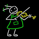 Girl Playing Violin Handmade Art Neon Sign
