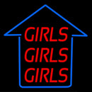 Girls Girls Girls Blue Arrow Handmade Art Neon Sign