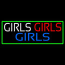 Girls Girls Girls Strip With Turquoise Border Handmade Art Neon Sign