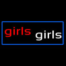 Girls Girls Strip Club With Blue Border Handmade Art Neon Sign