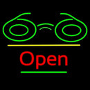 Glasses Logo Open Yellow Line Handmade Art Neon Sign