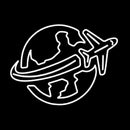 Globe Plane Travel Worldwide Handmade Art Neon Sign