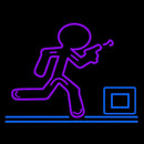 Glow Stick Man Run Handmade Art Neon Sign