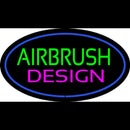 Green Airbrush Design Pink Oval Blue Handmade Art Neon Sign