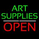 Green Art Supplies With Open 1 Handmade Art Neon Sign