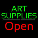 Green Art Supplies With Open 2 Handmade Art Neon Sign