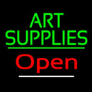 Green Art Supplies With Open 3 Handmade Art Neon Sign