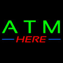 Green Atm Here Handmade Art Neon Sign