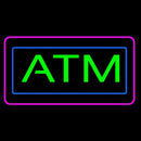 Green Atm Pink Blue Border Handmade Art Neon Sign