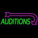 Green Auditions Arrow Handmade Art Neon Sign