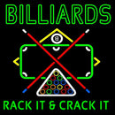 Green Billiards Rack It And Crack It Handmade Art Neon Sign
