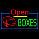 Green Boxes Red Logo With Open 4 Handmade Art Neon Sign