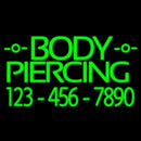 Green Body Piercing With Phone Number Handmade Art Neon Sign