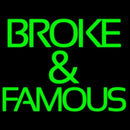 Green Broke And Famous Handmade Art Neon Sign