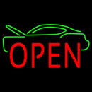 Green Car Red Open Handmade Art Neon Sign